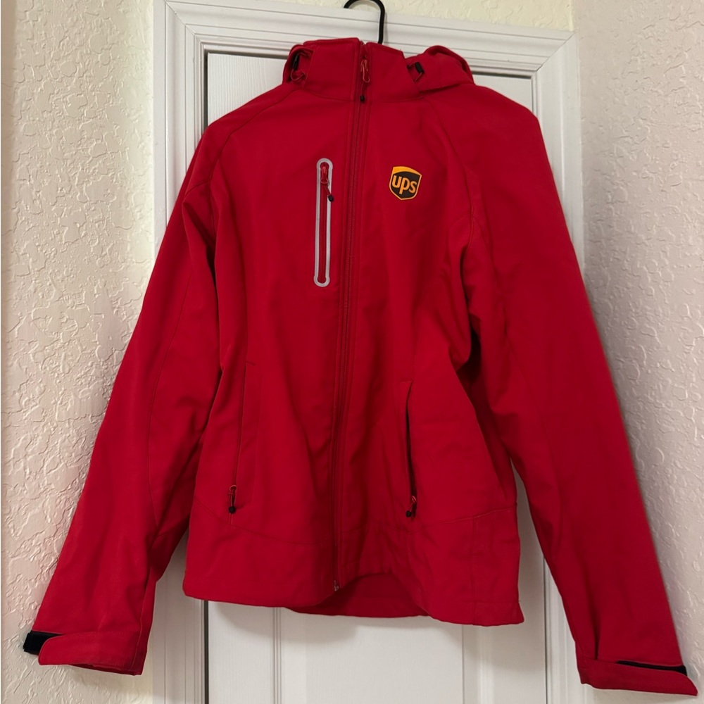 UPS Red Hooded Softshell Jacket